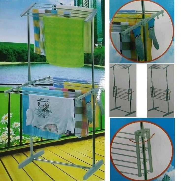 Floor Standing 2 Layer Cloth Drying Rack