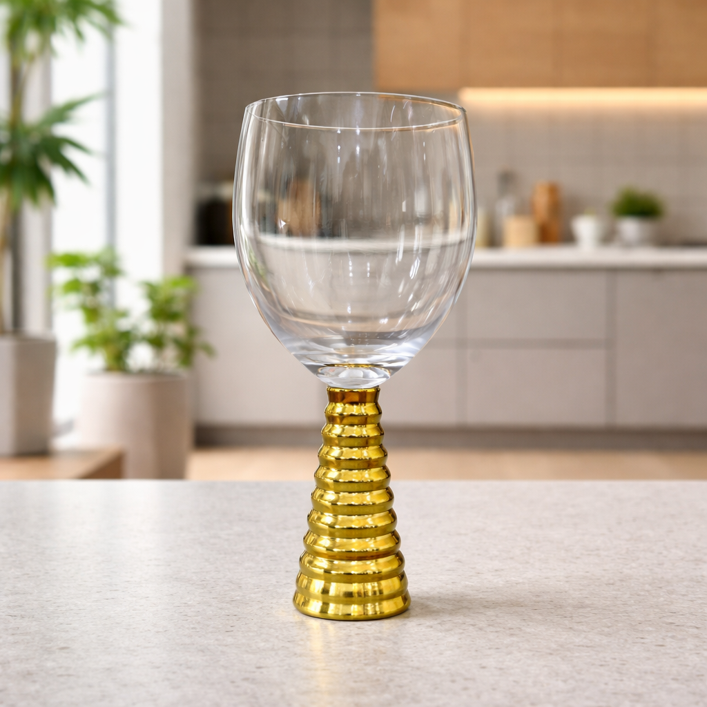 Screw Champagne Goblets Glass - Gold - Set of 6