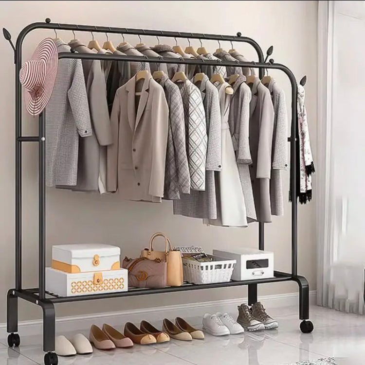 Dual-Row Versatile Wardorbe, Clothes Hanger Coat Rack