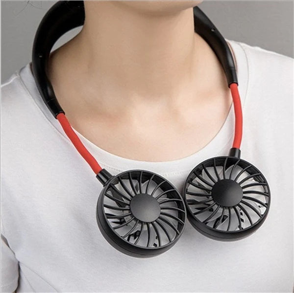 Rechargeable Potable Dual Head Neck Fan