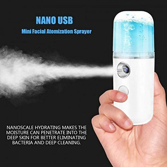 Nano Mister Mist USB Rechargeable Portable Mini Facial Steamer - Anti-Aging Wrinkle Women Beauty Skin Care Tool