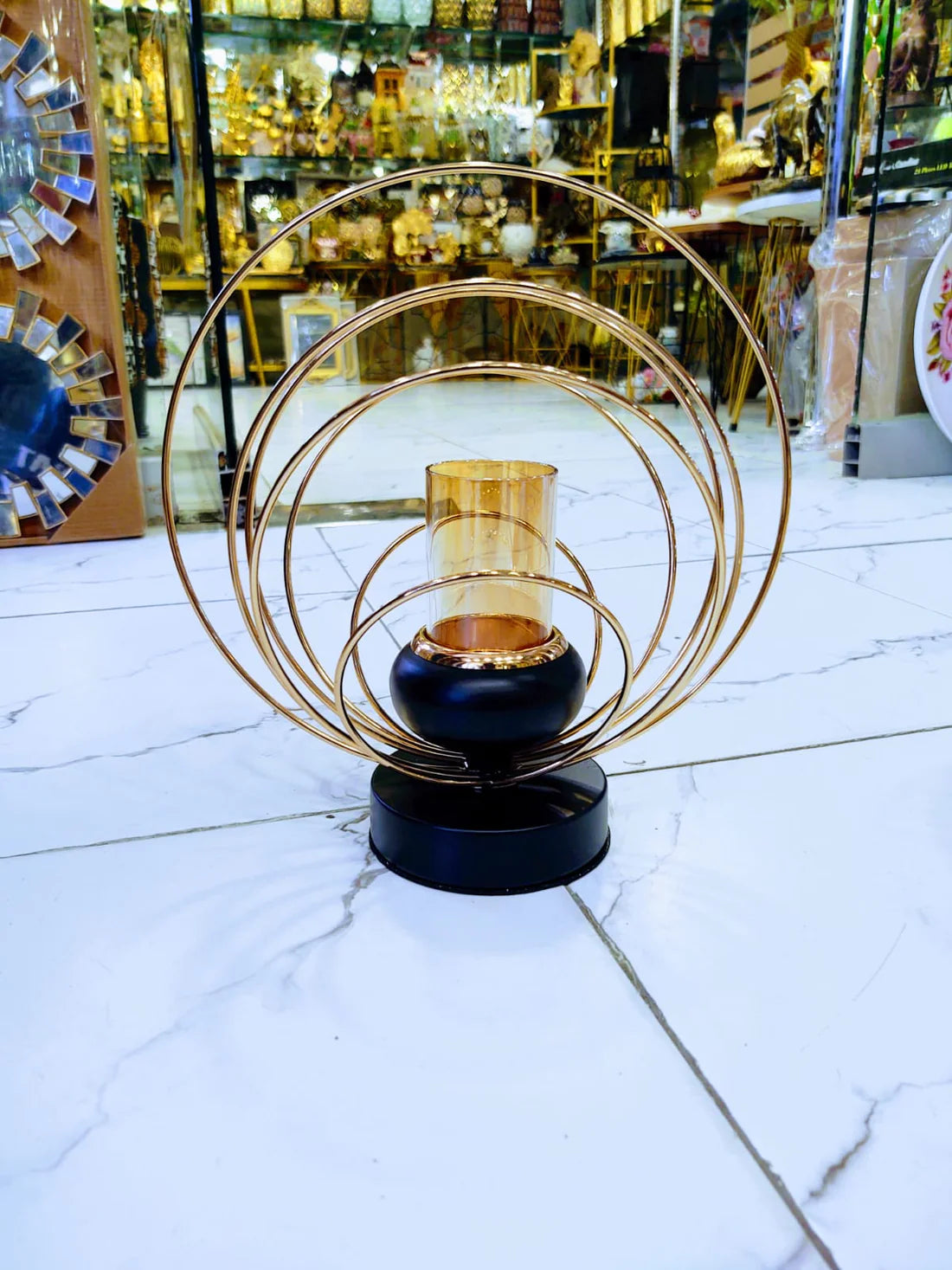 Ring Style Electroplated Candle Stand