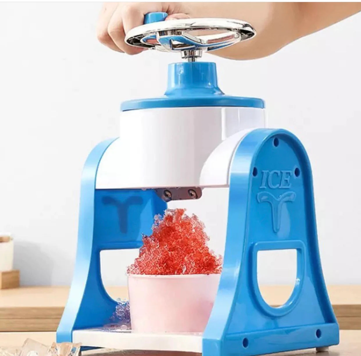 Portable Manual Ice Shaver Snow Ball Machine, Mini Ice Shaving Machine, Ice Cream Grinding Machine