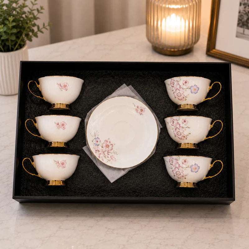 Cherry Blossom Royale Ceramic Coffee Set - 12Pcs