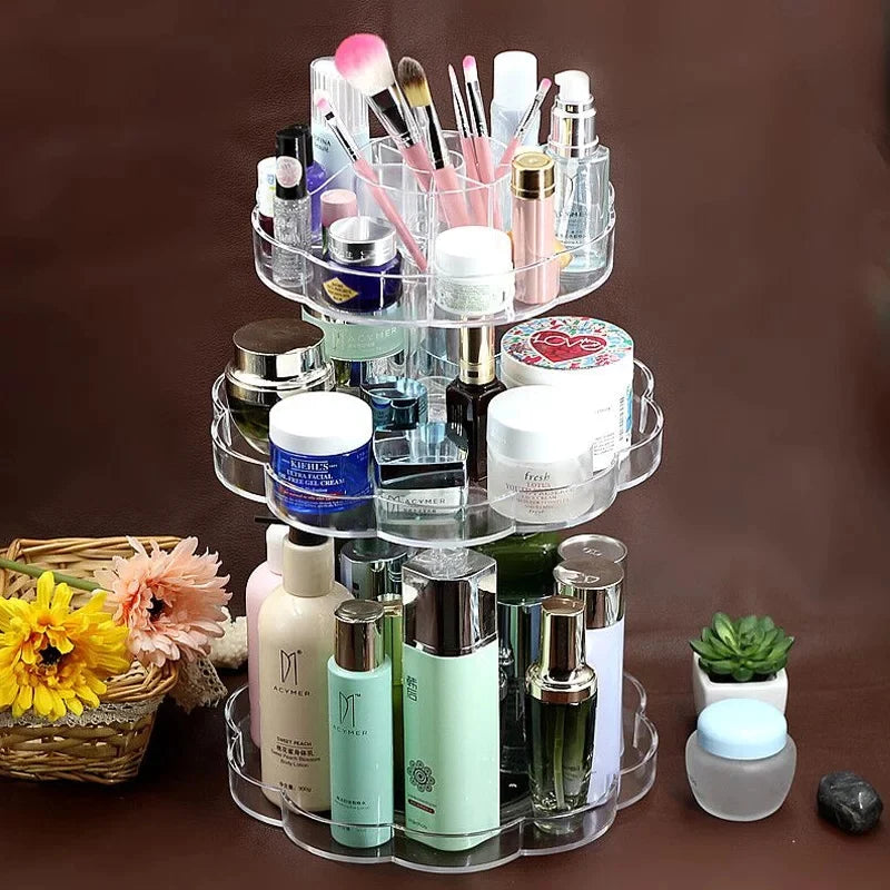 Cosmetics Makeup Organizer Acrylic 3D Rotating 360