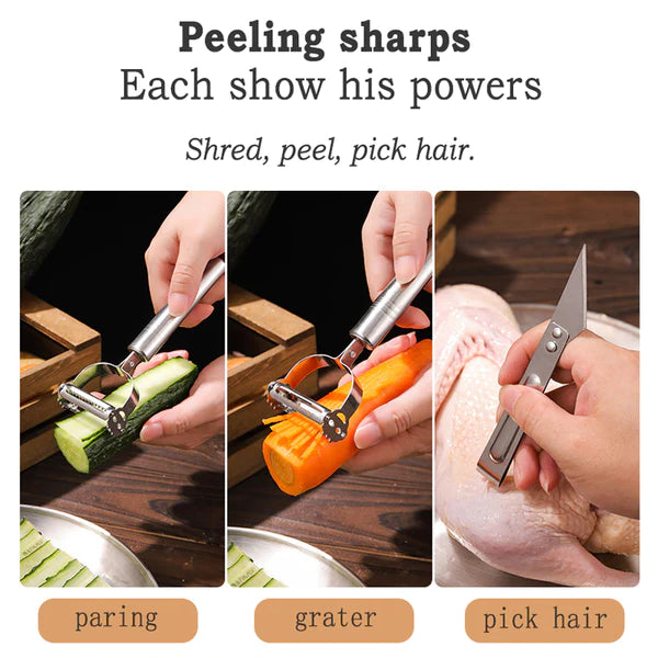 3Pcs Stainless Steel Peelar