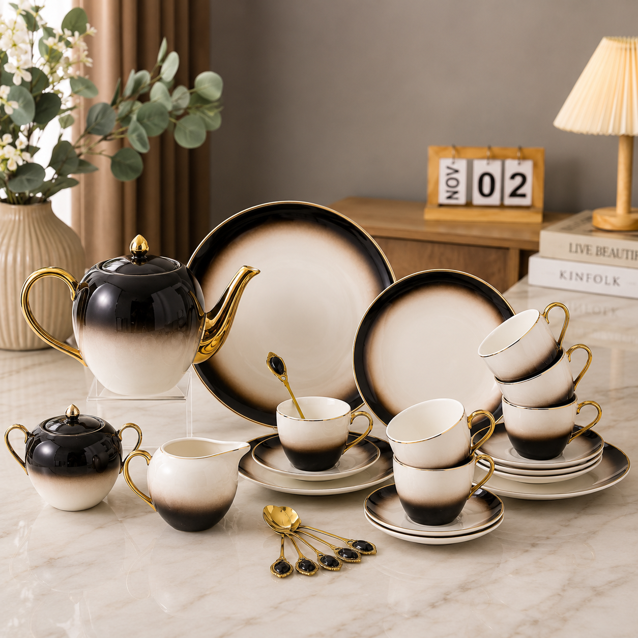 Luxe Gradient 24-Piece Tea Set