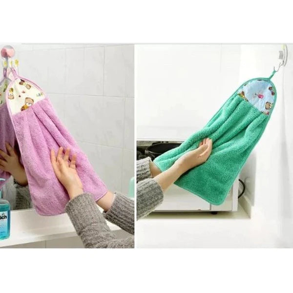 Super Soft Absorbent Hanging Towel For Kitchen And Bathroom (Pack Of 2)