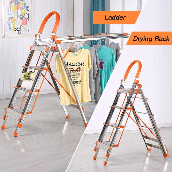 Multi-Usage Aluminium Clothes Drying Rack With Ladder