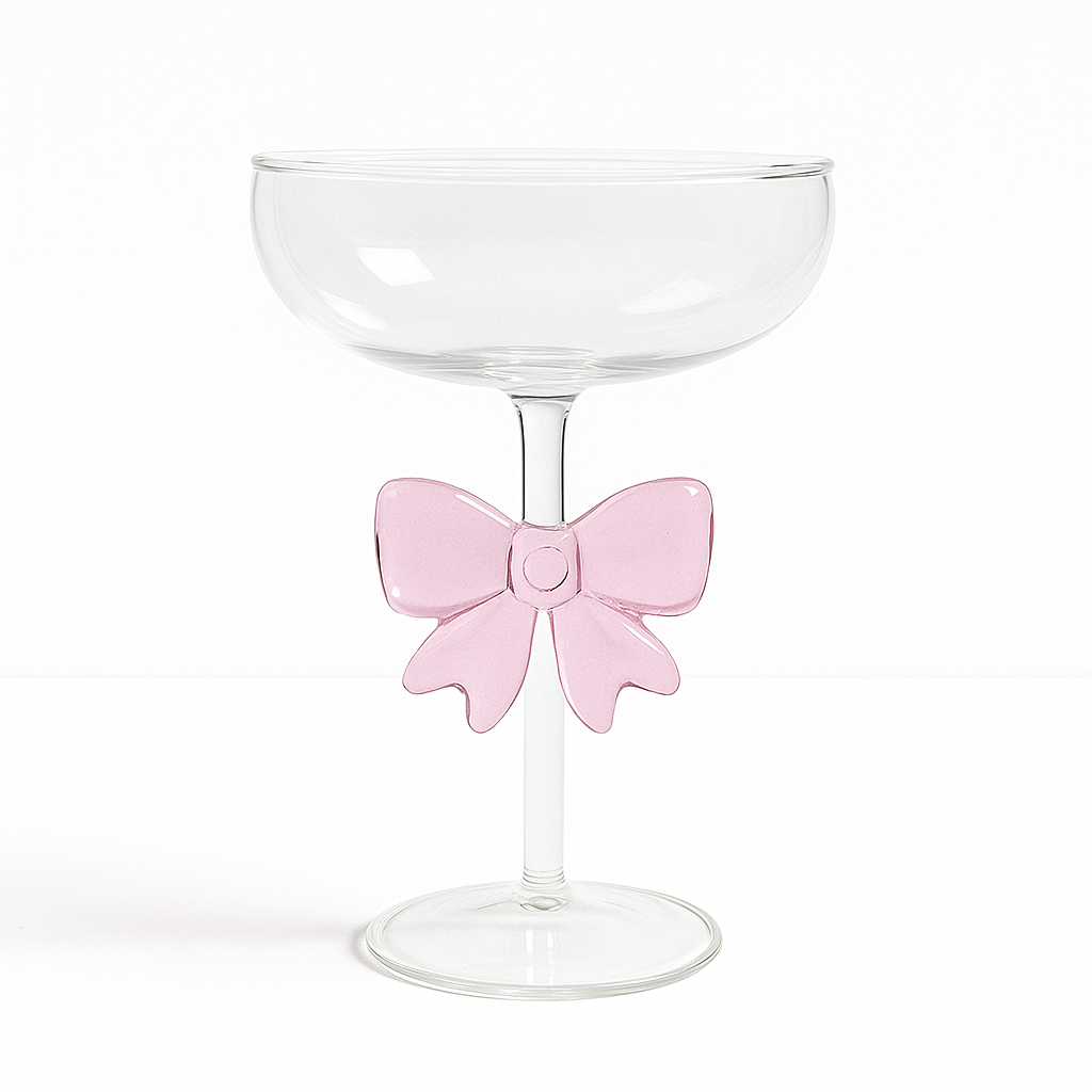 Pink Bow Dessert Glass