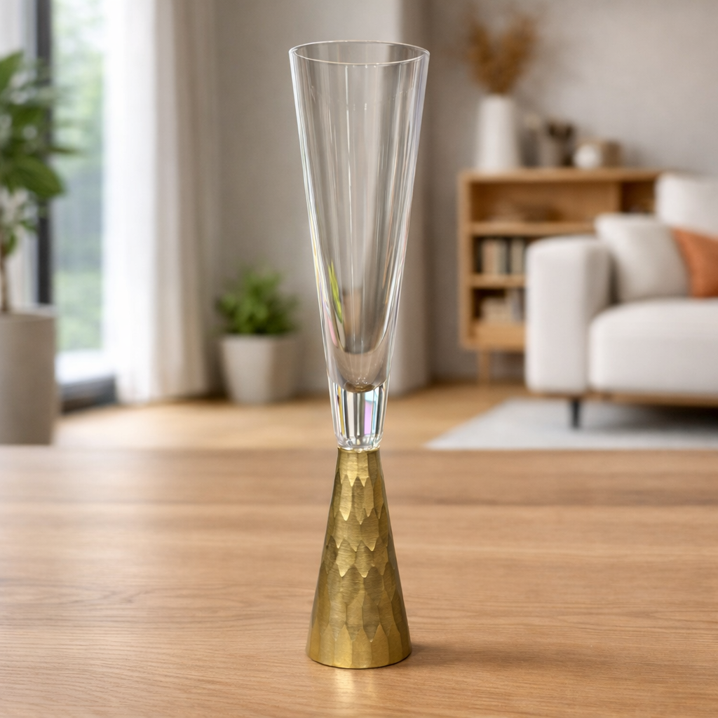 Hammered Champagne Flutes Glass - 4 Pcs