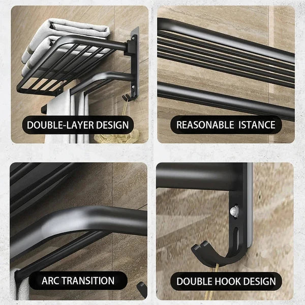 No Drilling Movable Towel Rack