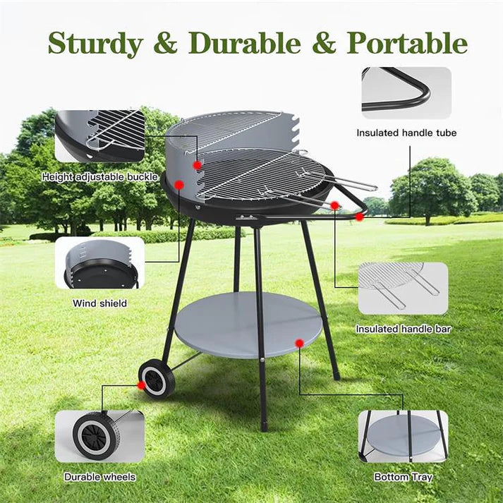 Open grill outdoor portable grill round BBQ plate