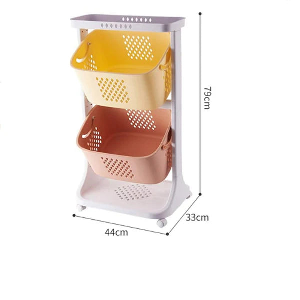 Kids Tilt Baskets Toys Organizing Trolley - Colorful Trolley