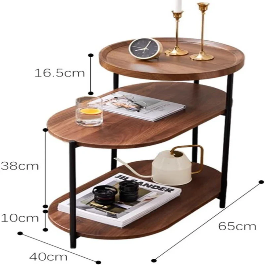 Modern Wooden Side Table 3-Tier