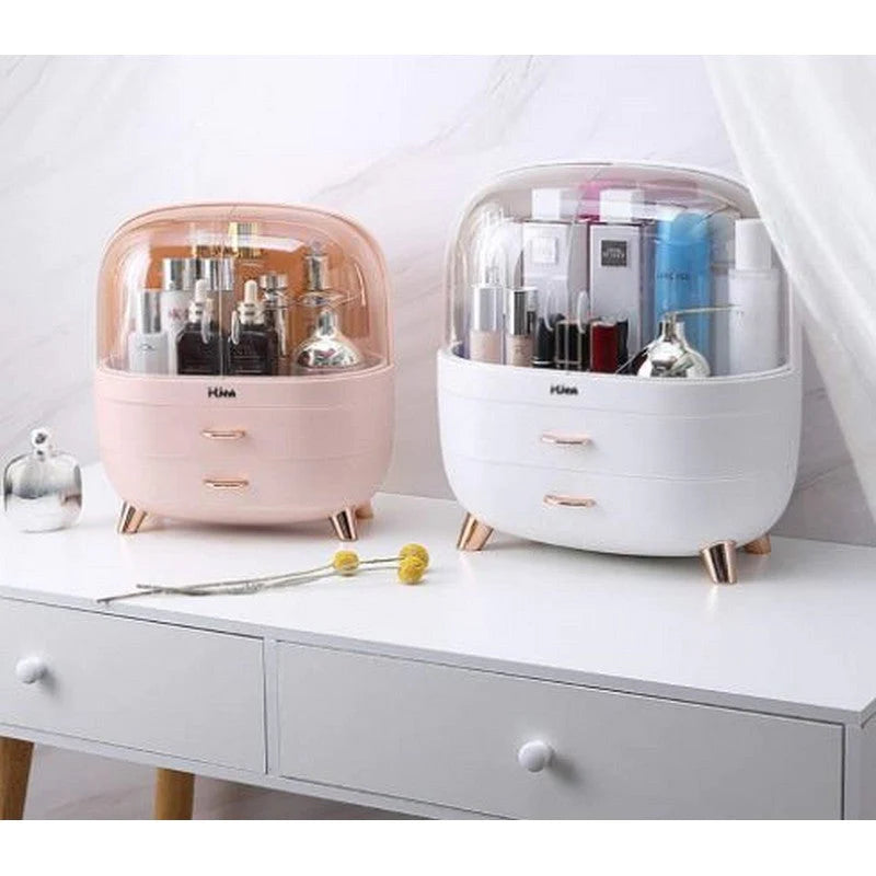 Cosmetics Storage Organizer Desktop Display Rack With Drawer Jewelry Container