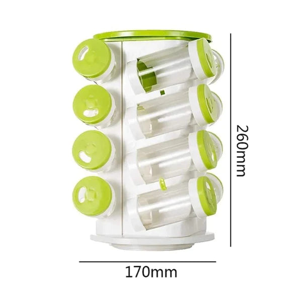 16pcs Rotating Spice Rack