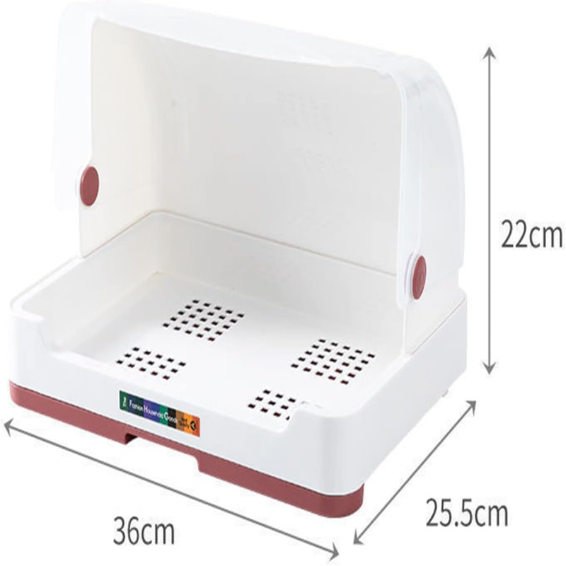 Kitchen Dish Drainer With Lid Cover Countertop Kitchen Utensil Cutlery Cup Drying Caddy Box
