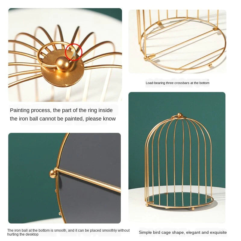 New Style Cage Metal Cosmetic Organizer with Mirror Shelves