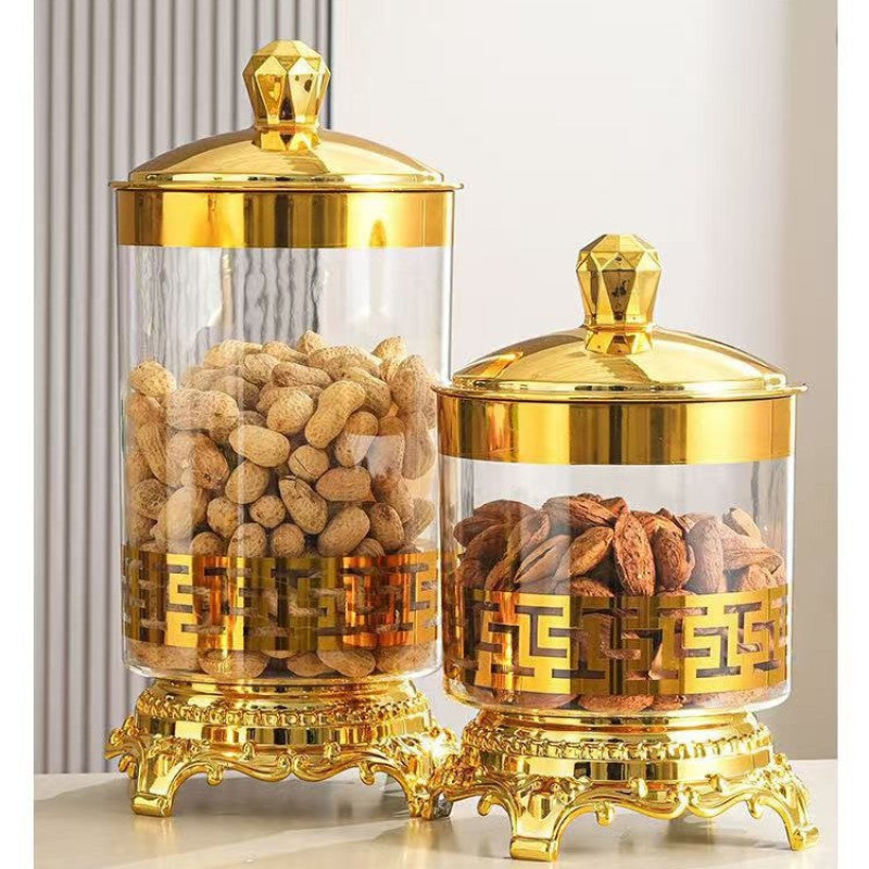 3Pcs Transparent Candy Jar With Lid, Dry Food Storage Container, Cookie Jar