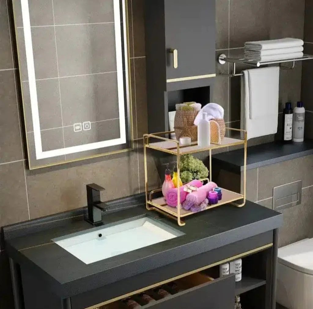 2 TIER GOLD MULTI-PURPOSE TRAY