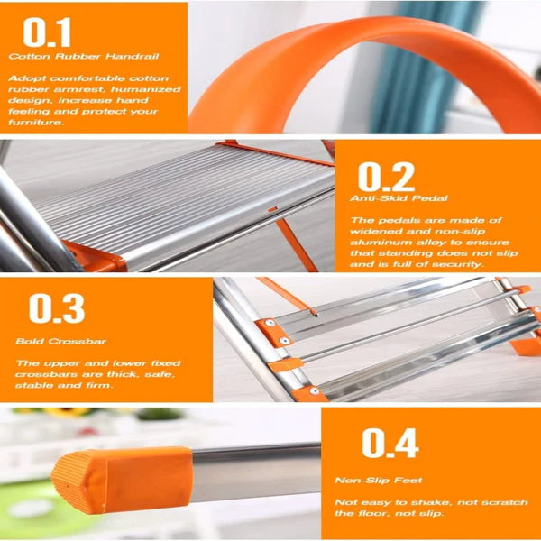 Multi-Usage Aluminium Clothes Drying Rack With Ladder