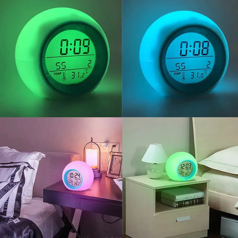 Digital Alarm Clock, 7 Color