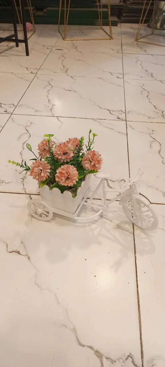 Table Cycle Stand Pot with Flower Arrangements