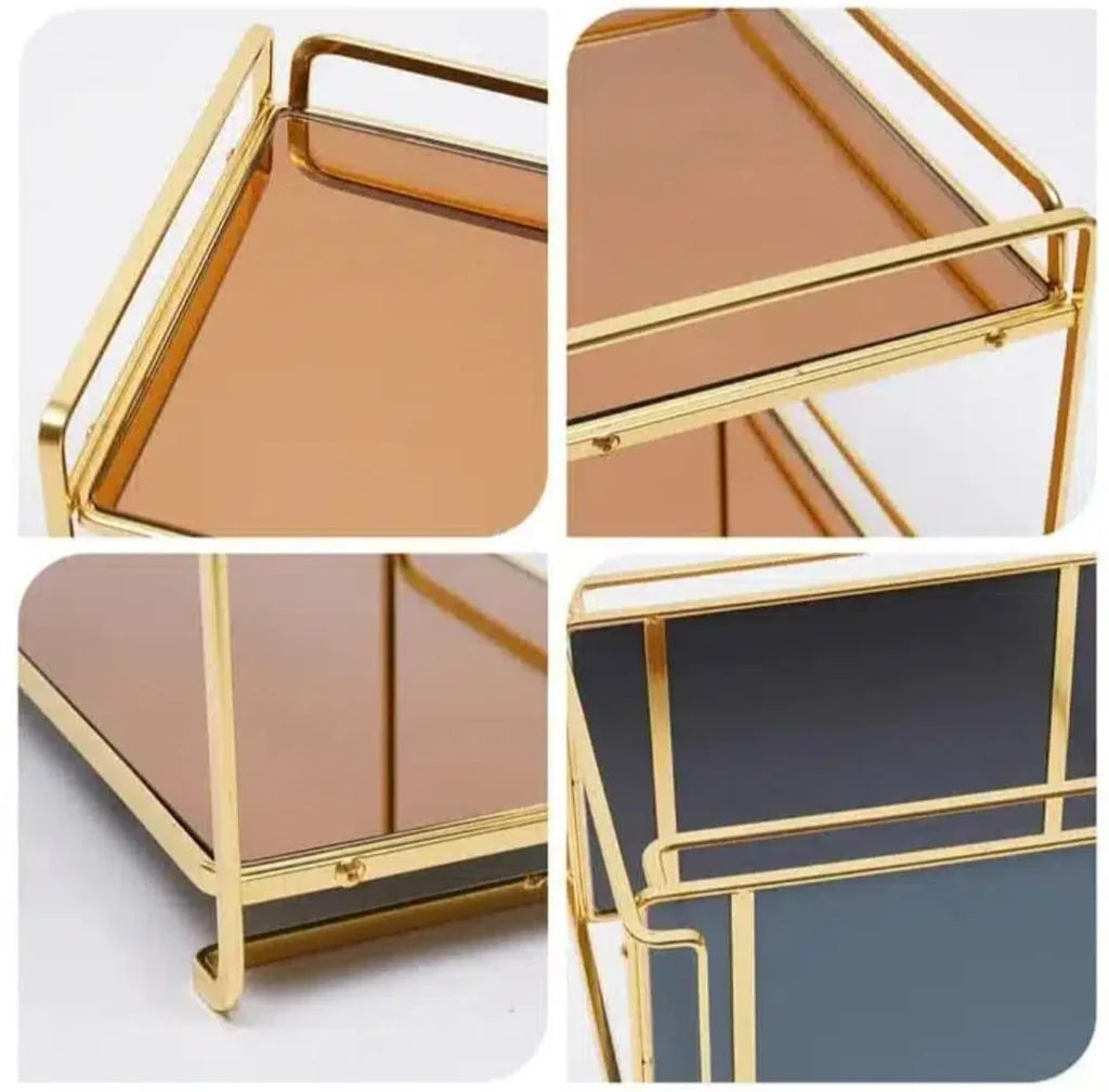2 TIER GOLD MULTI-PURPOSE TRAY