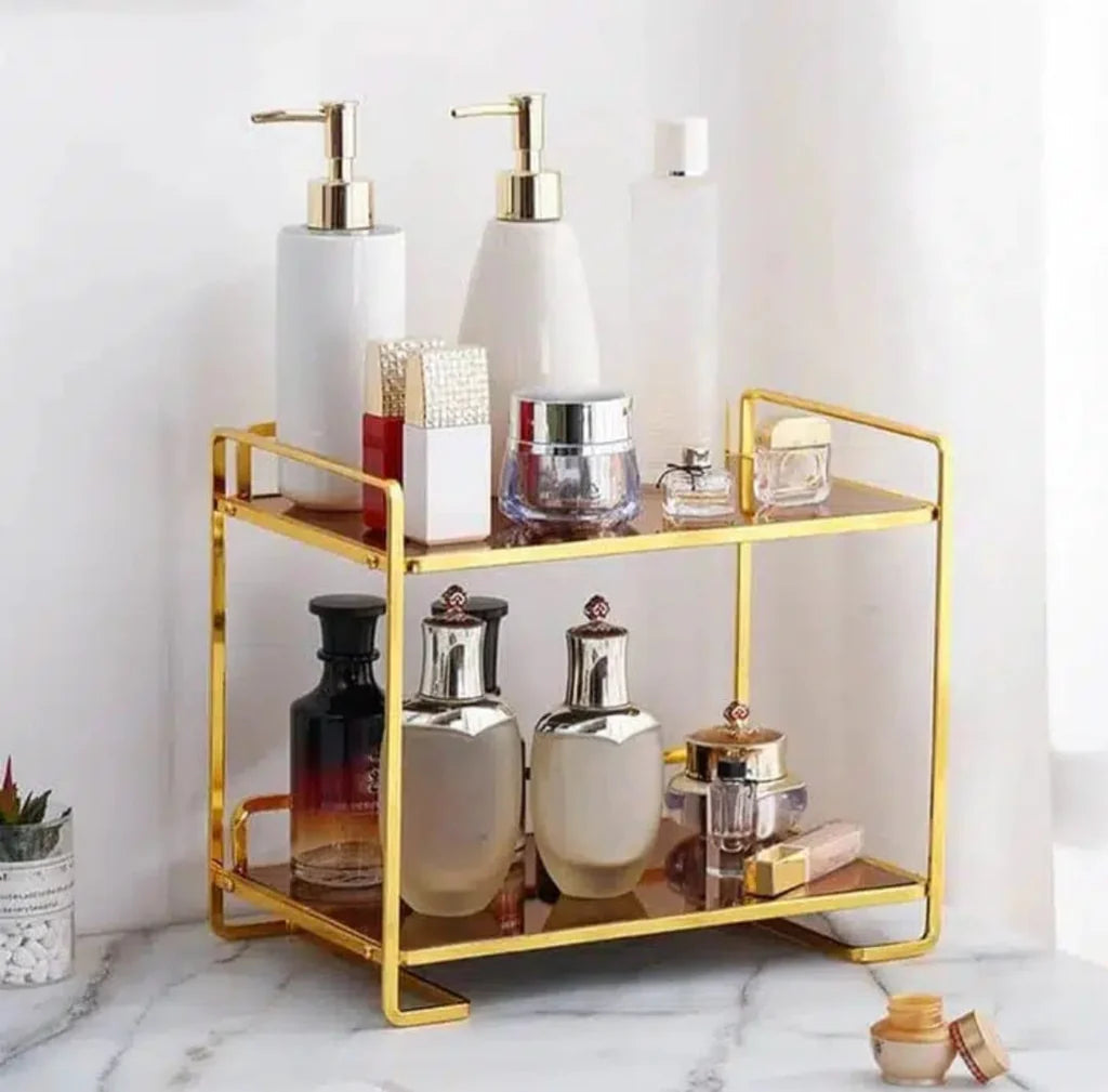 2 TIER GOLD MULTI-PURPOSE TRAY