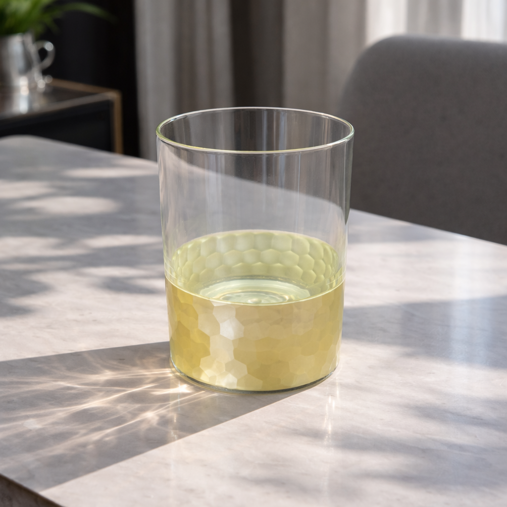 Golden Bottom Crystal Glass - Round - Set of 6