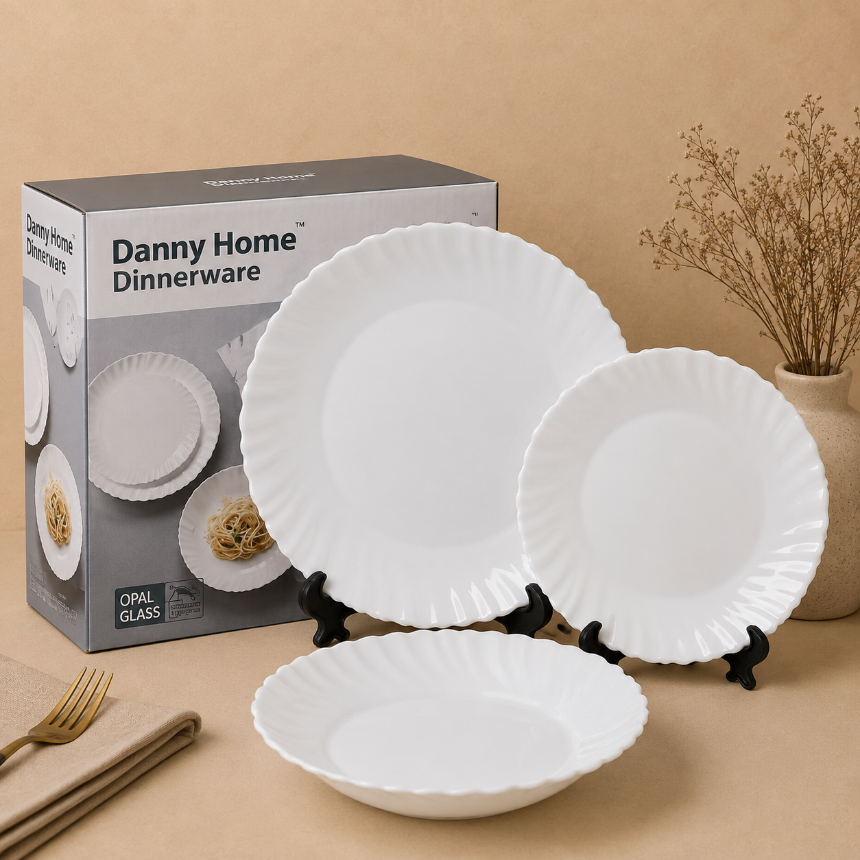 Danny Home™
Danny Home 18 Pcs Snow White Dinner Set