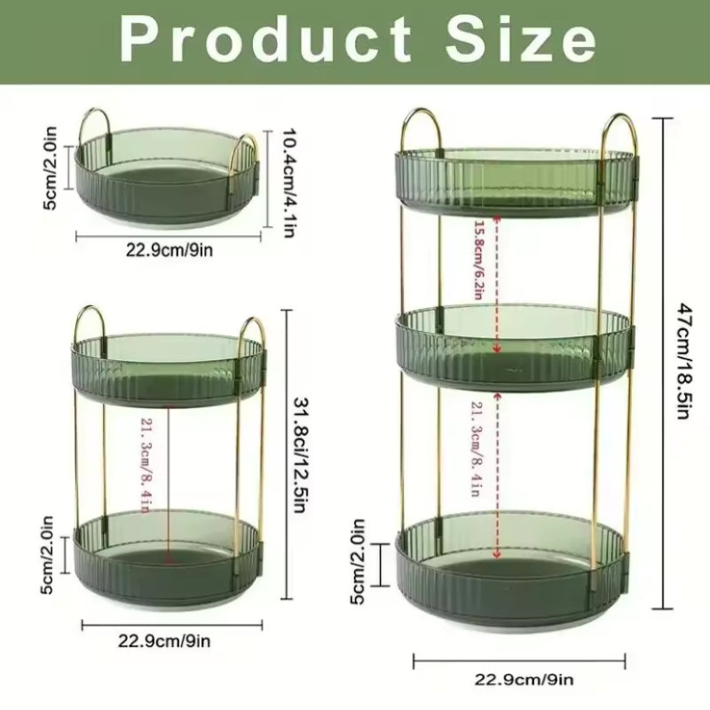 Luxury 360° Rotating Makeup Organizer, Transparent Cosmetics Storage Rack, Multifunctional Large Capacity Storage Box