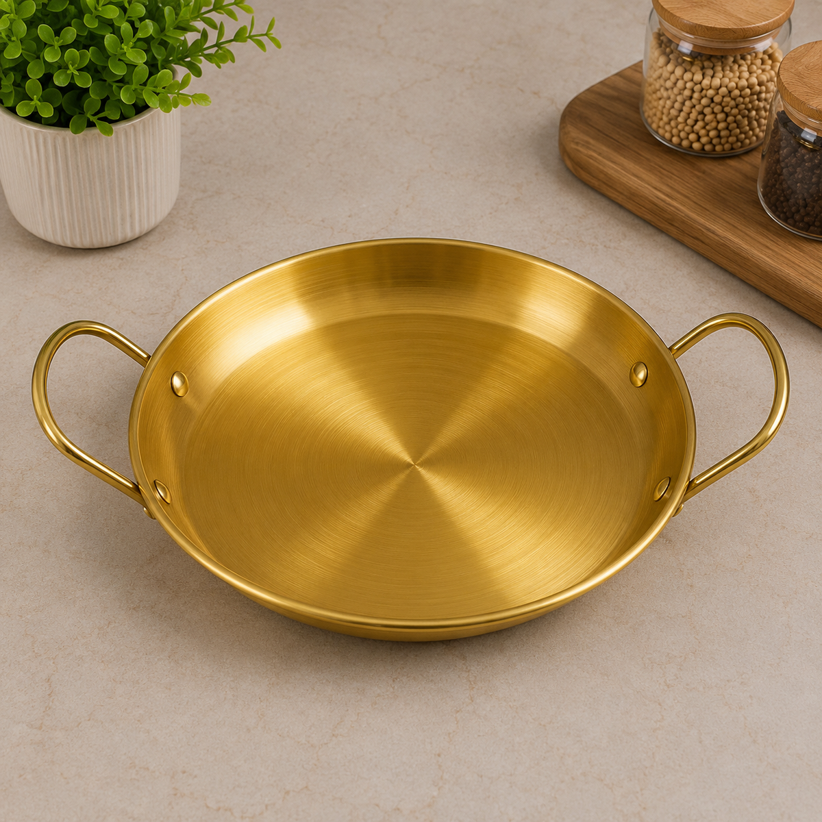 Luxury Gold Shallow Pot – 28cm