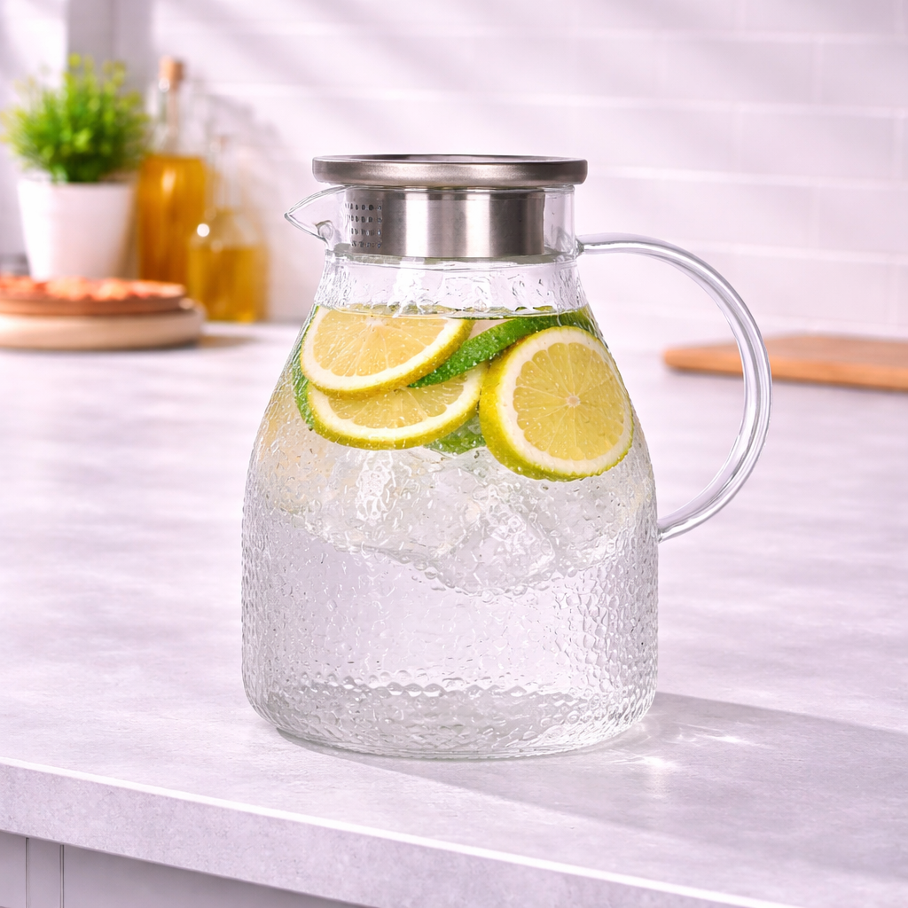 Danny Home Glass Juice Jar With Lid 1.1L