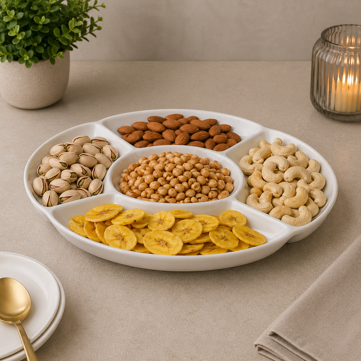 Brilliant 9.75-Inch Partition Serving Platter