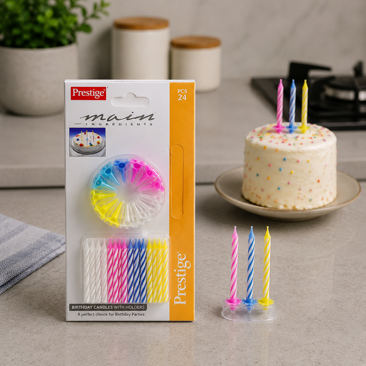 Prestige Birthday Candles with Holders