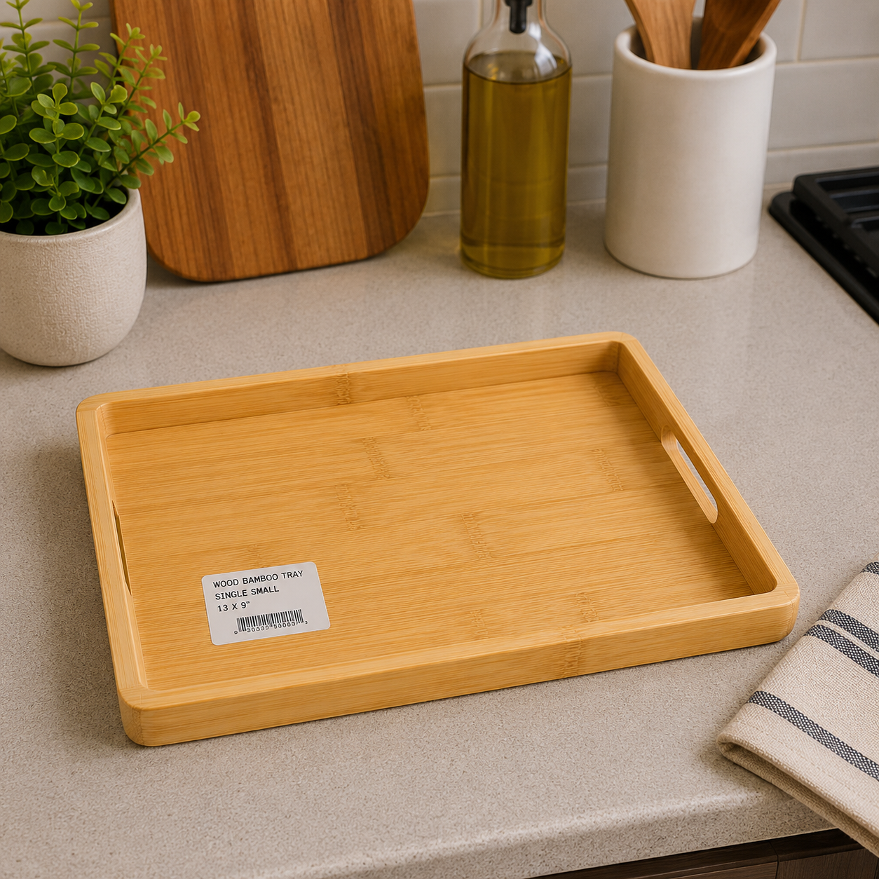 Wood Bamboo Tray – 13 × 9 Inch