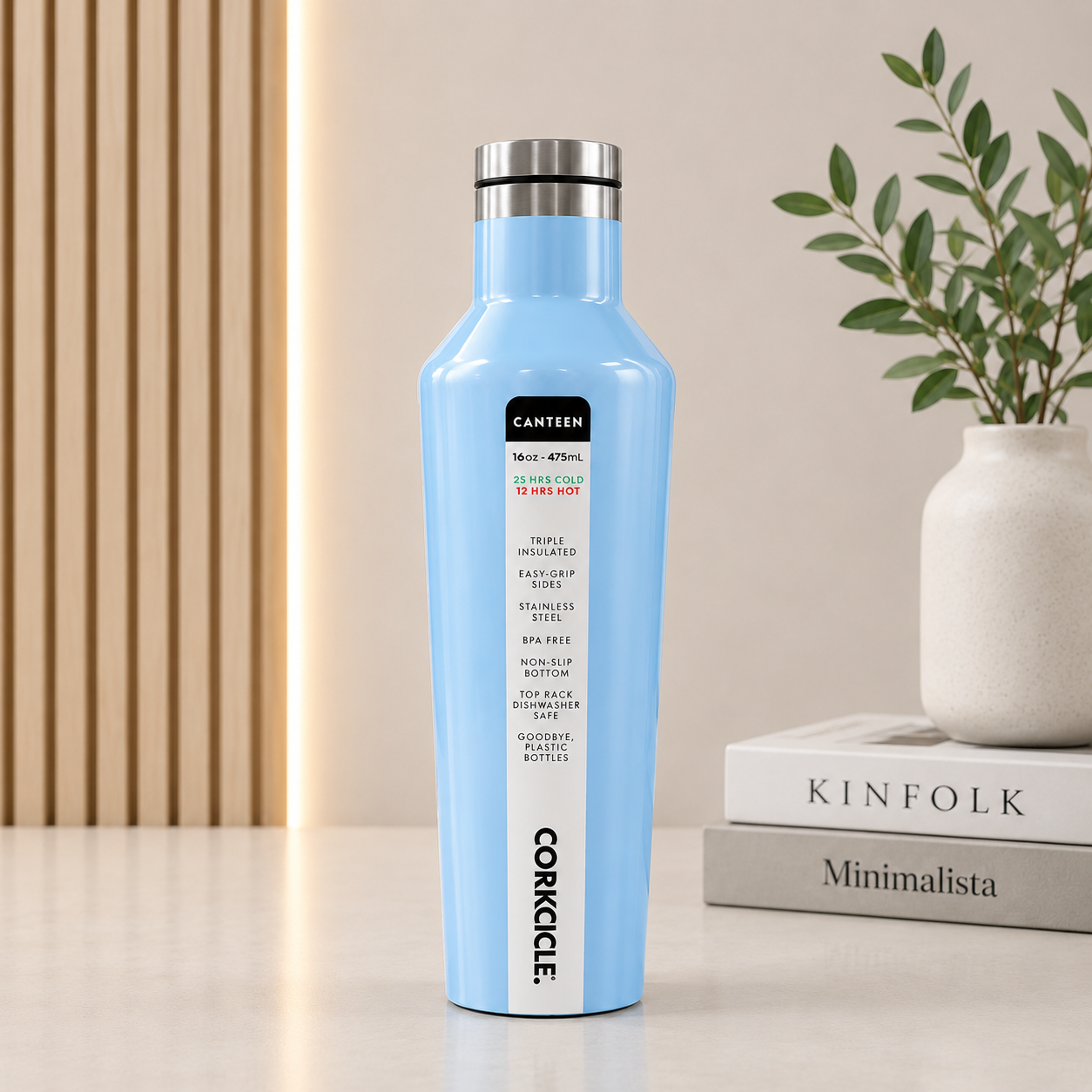 Corkcicle Sky Breeze Stainless Steel Water Bottle – 16oz