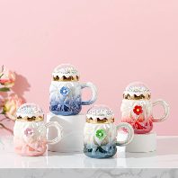 Modern Pearl Glaze Coffee Mug With Lid