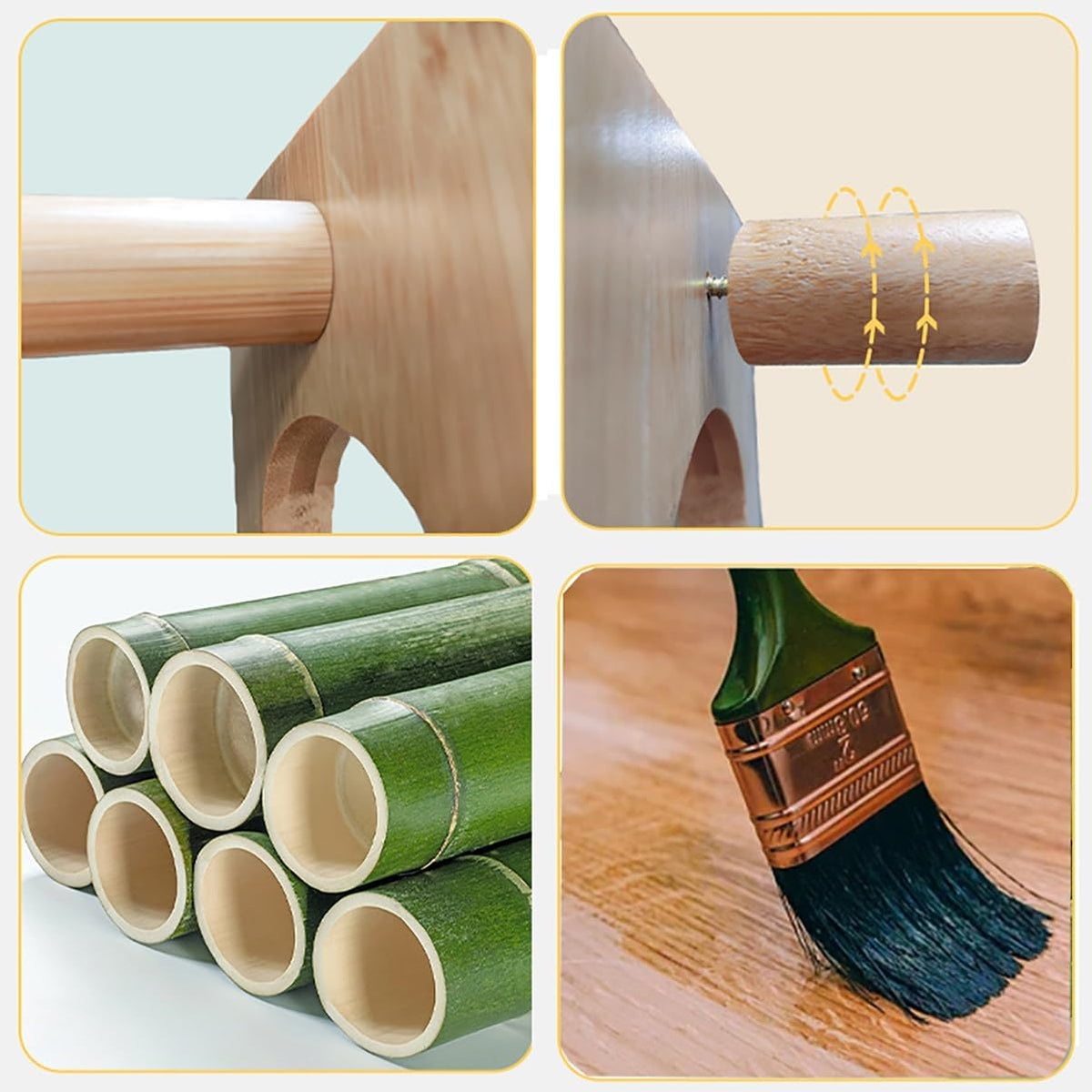 WOODEN COAT RACK STAND WITH FABRIC BASKET