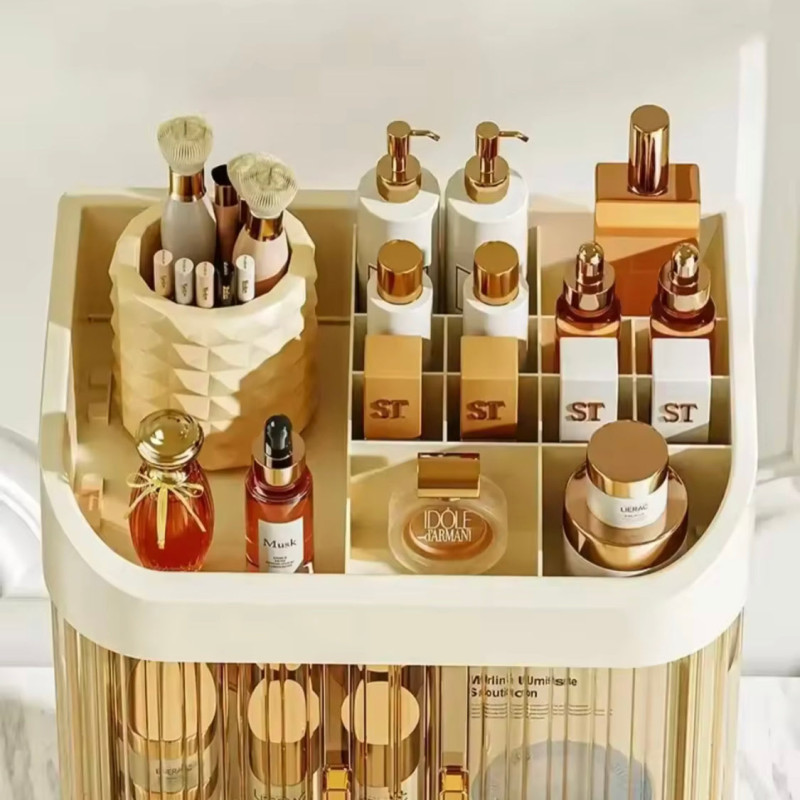 Large Capacity Makeup Storage Box, Dust Proof Dressing Table Storage Rack, Cosmetics Drawer Organizer