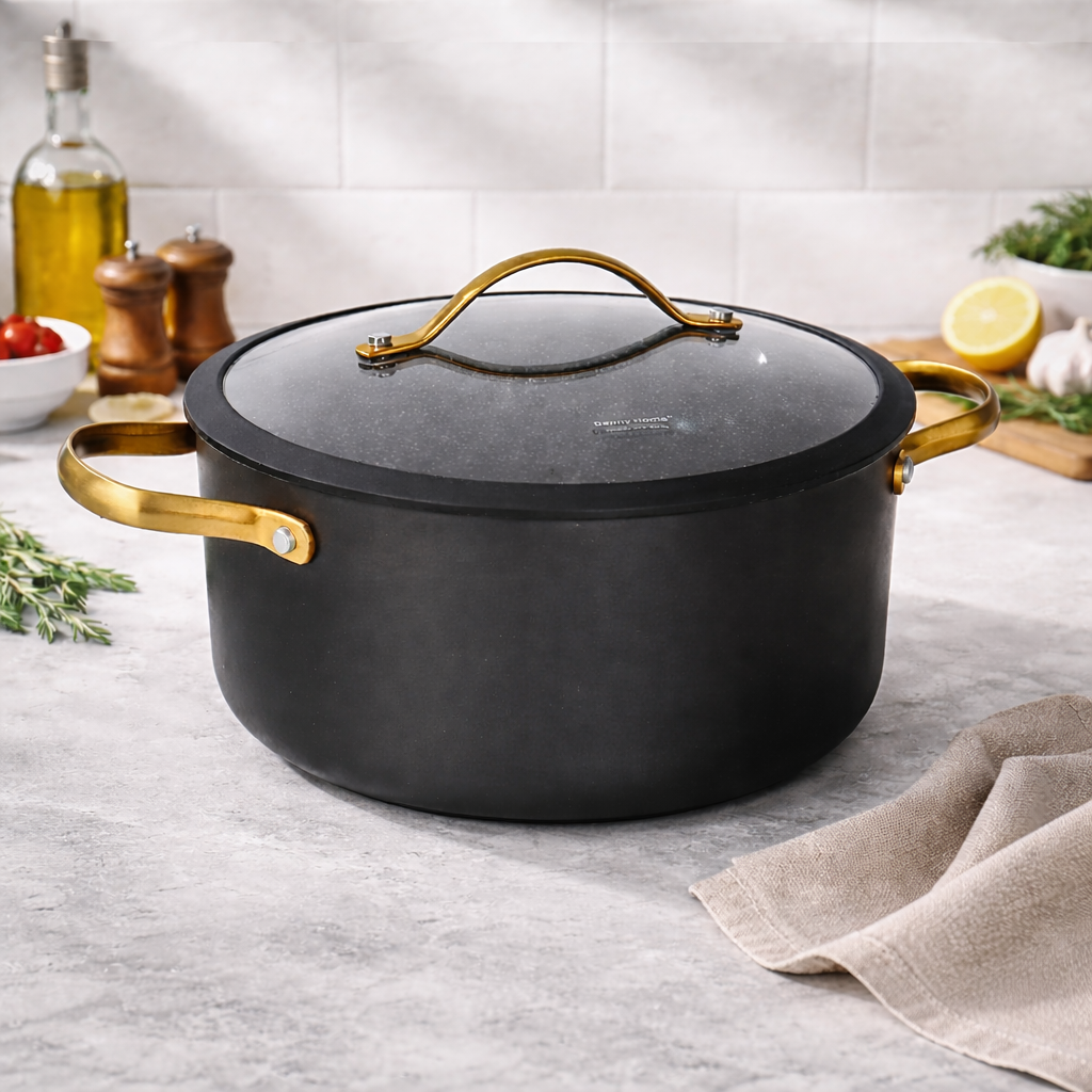 Danny Home Black 3.6L Non-Stick Casserole Pot 22cm