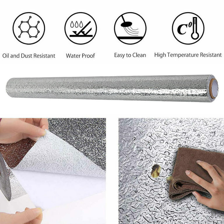 Silver Self Adhesive Kitchen Oil-Proof Waterproof Aluminum Foil