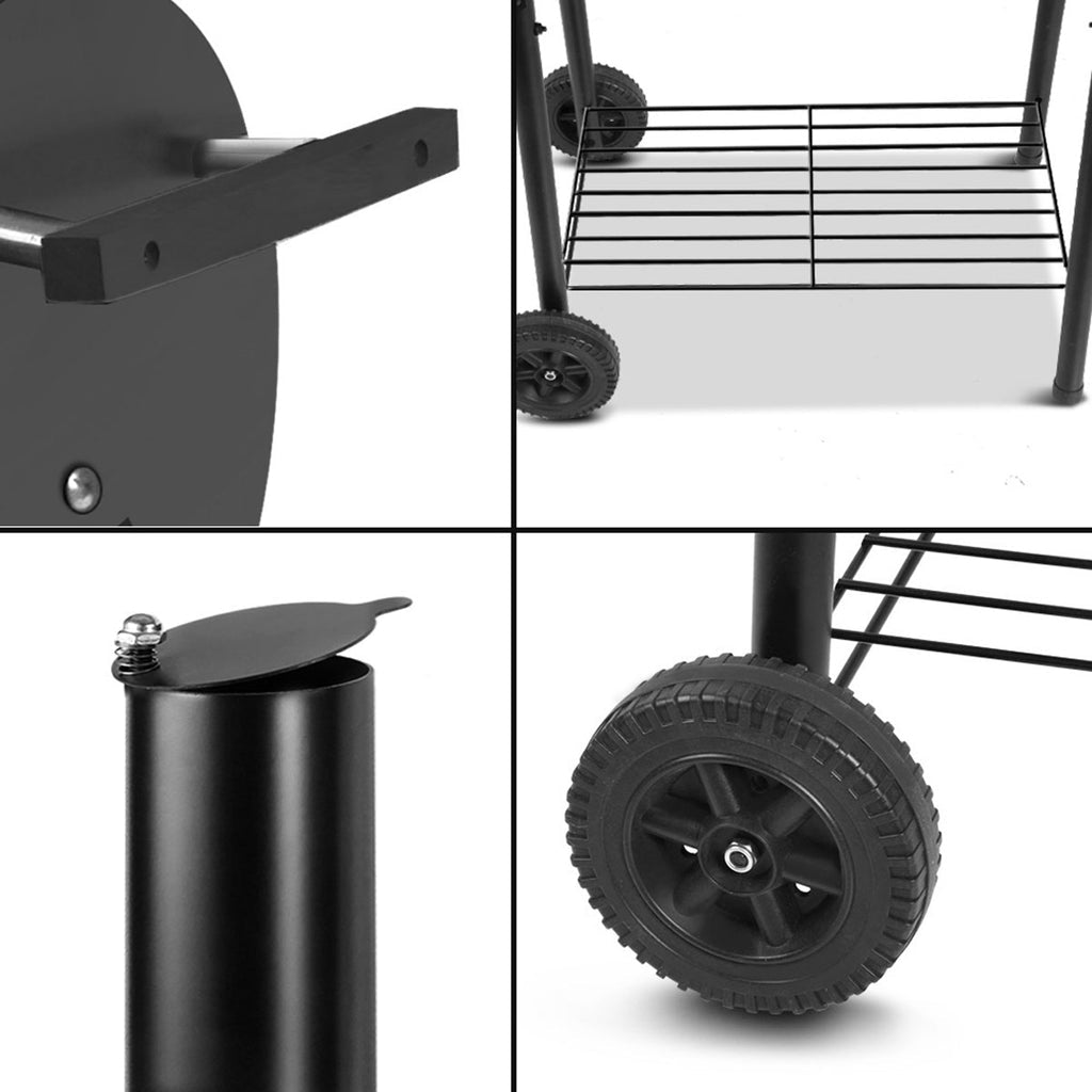 BBQ Smoker Charcoal Grill Roaster Portable Outdoor Camping Barbecue 2 in 1