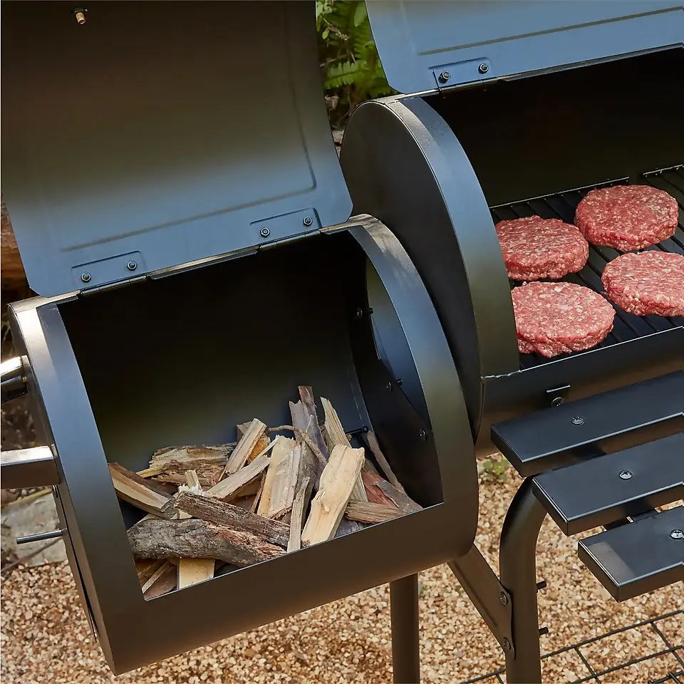 BBQ Smoker Charcoal Grill Roaster Portable Outdoor Camping Barbecue 2 in 1