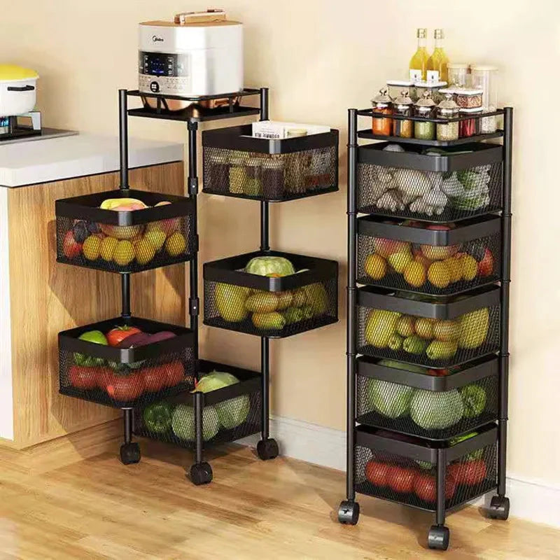 Premium Quality Kitchen Vegetable Basket Rotating Organizers