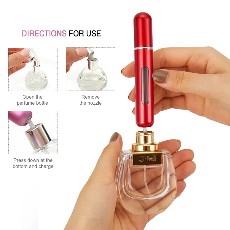 Pack Of 5 5ml Portable Mini Refillable Perfume Atomizer
