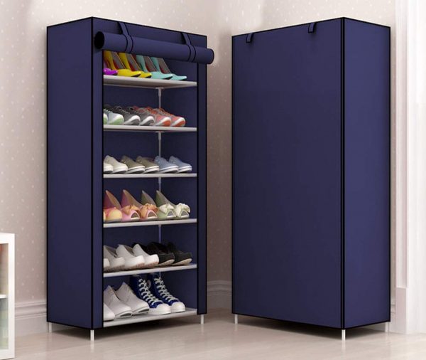 Layer Storage Shoe Rack with Wardrobe Cover - Main Image