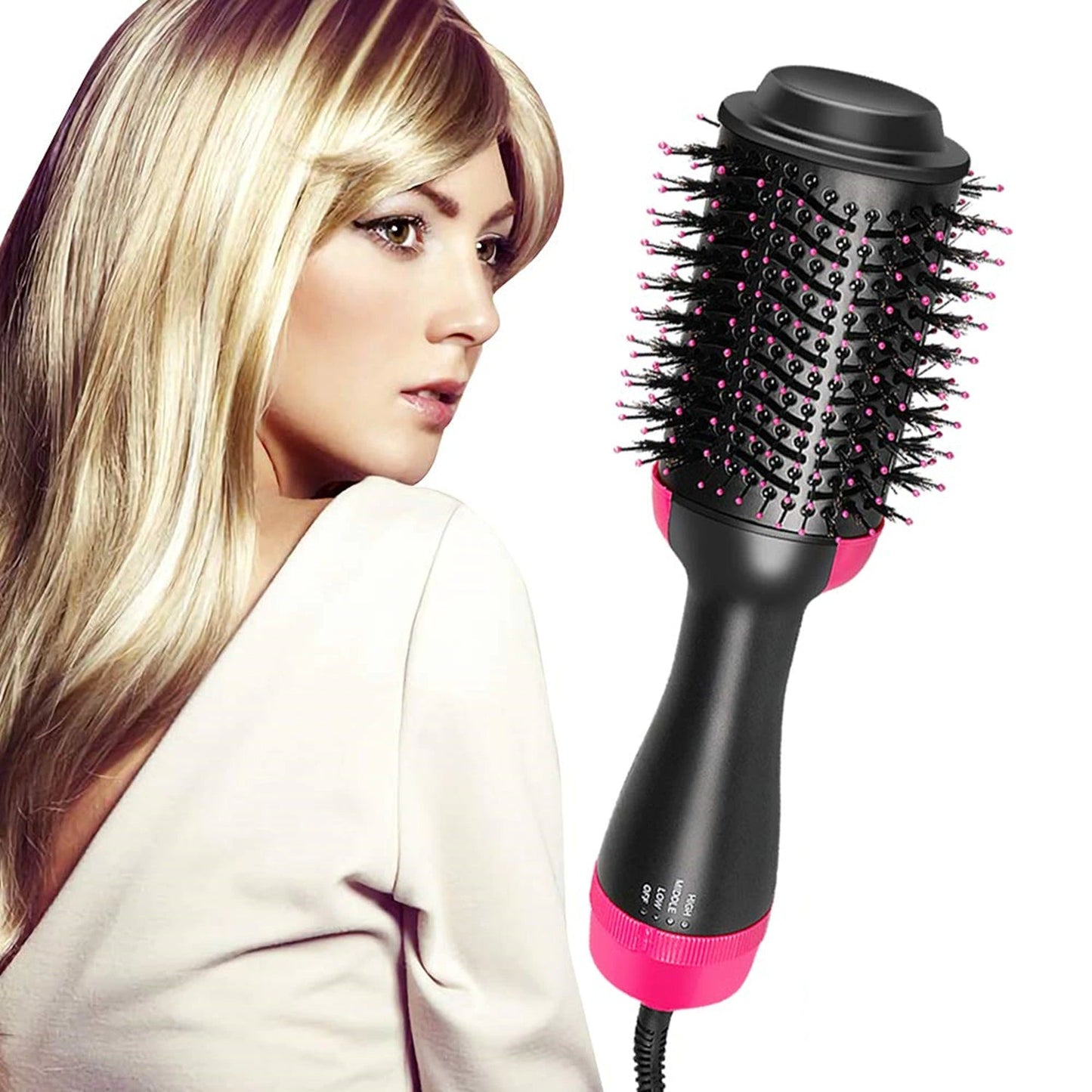 3 in 1 One Step Hair Dryer Hot Air Brush Straightener Curler Comb Hair Dryer and Stylist